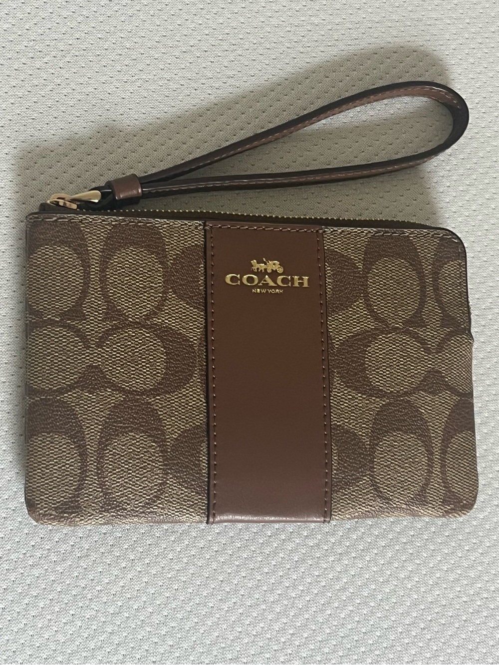 Coach Signature Canvas Wristlet – Brown